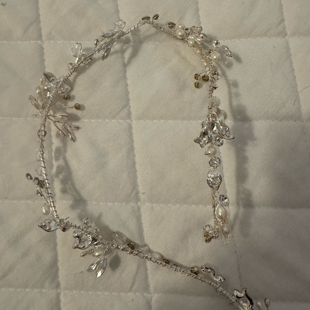 Silver Crystal Bridal Hairwrap 
Admiring Glances